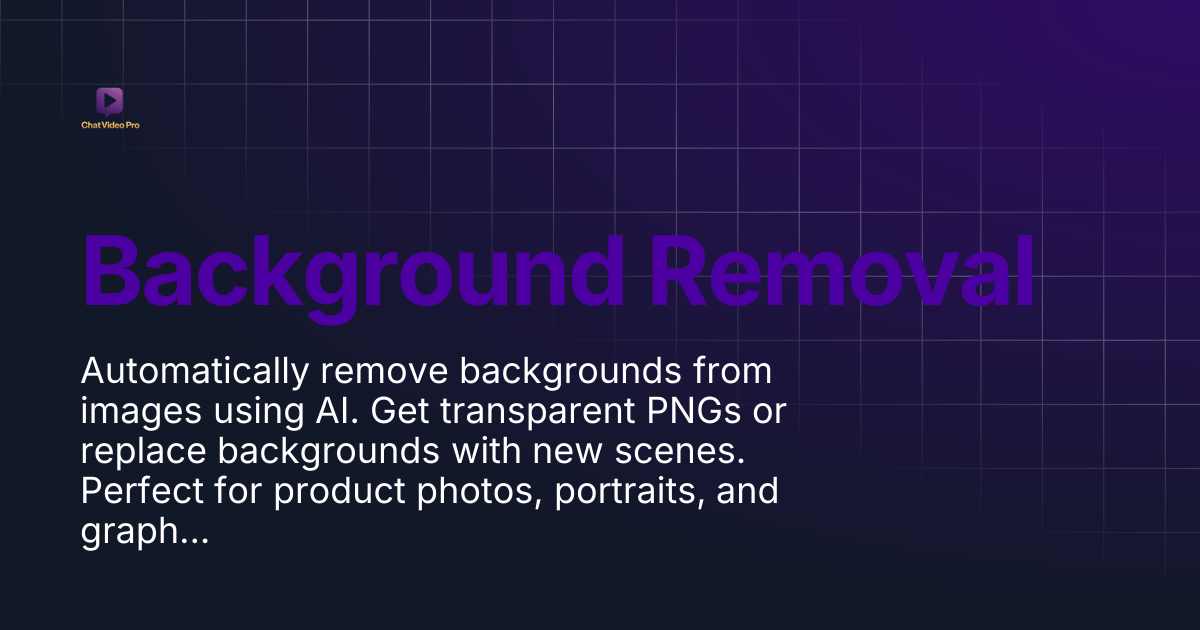 Background Removal | Chat Video Pro Documentation