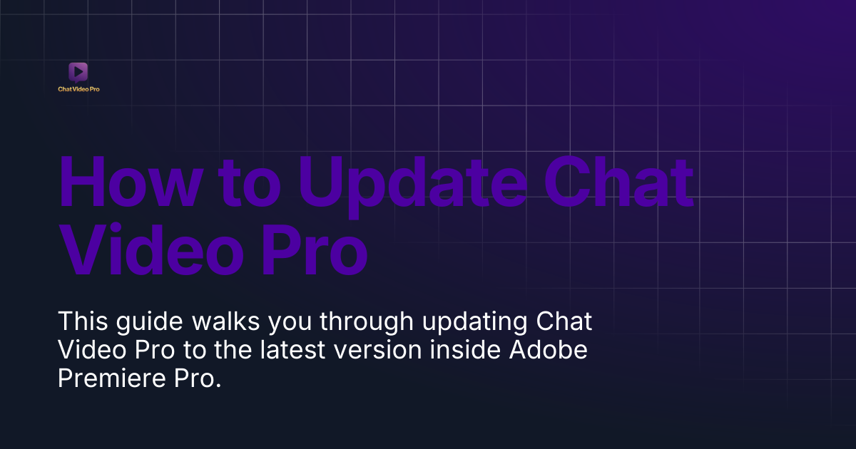 How to Update Chat Video Pro | Chat Video Pro Documentation