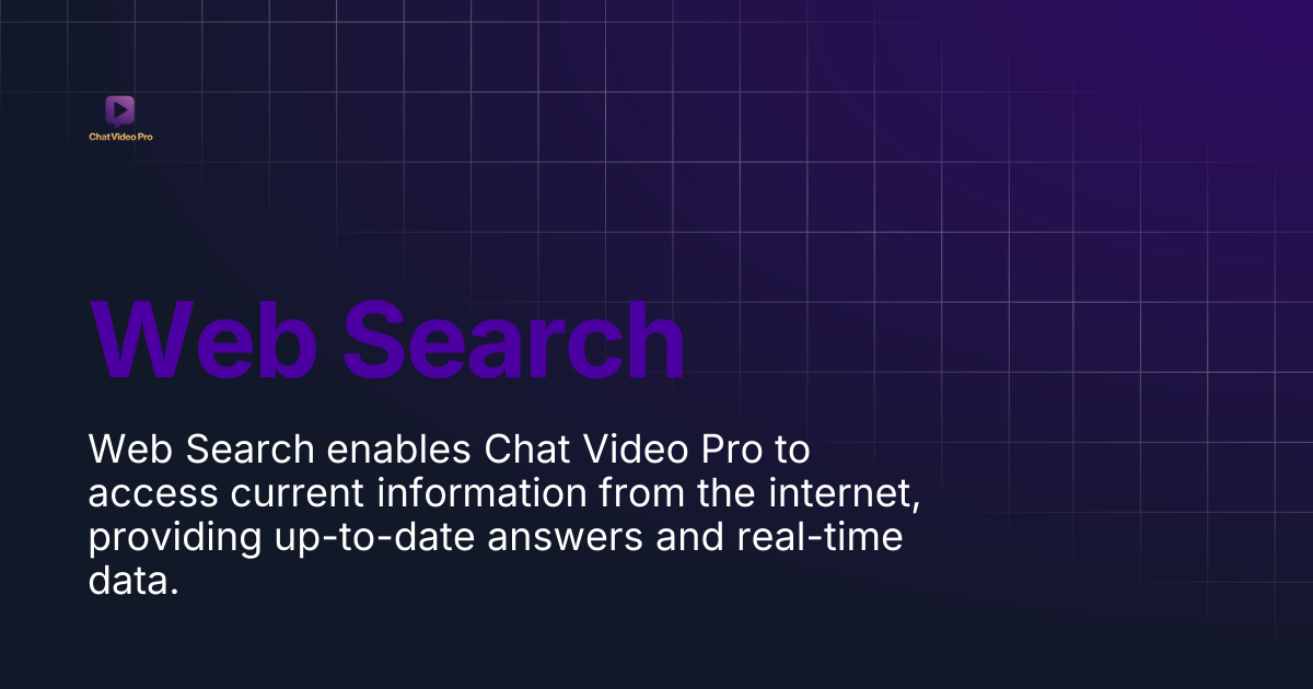 Web Search | Chat Video Pro Documentation
